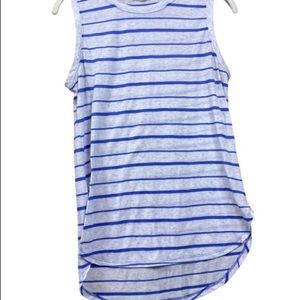 Athleta Asana Tank White and Blue